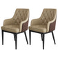 Modern Armrest Backrest Cushion Chair with Metal Legs for Hotel Khaki 2 Piece Set Clearhalo 'Dining Chairs' 'Dining Tables & Seating' 'dining_chair' 'furn' 'furn_dining_chair' 'Furniture' 'Kitchen & Dining Furniture' 7461894