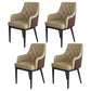 Modern Armrest Backrest Cushion Chair with Metal Legs for Hotel Khaki 4 Piece Set Clearhalo 'Dining Chairs' 'Dining Tables & Seating' 'dining_chair' 'furn' 'furn_dining_chair' 'Furniture' 'Kitchen & Dining Furniture' 7461895