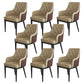 Modern Armrest Backrest Cushion Chair with Metal Legs for Hotel Khaki 8 Piece Set Clearhalo 'Dining Chairs' 'Dining Tables & Seating' 'dining_chair' 'furn' 'furn_dining_chair' 'Furniture' 'Kitchen & Dining Furniture' 7461897