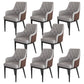 Modern Armrest Backrest Cushion Chair with Metal Legs for Hotel Smoke Gray 8 Piece Set Clearhalo 'Dining Chairs' 'Dining Tables & Seating' 'dining_chair' 'furn' 'furn_dining_chair' 'Furniture' 'Kitchen & Dining Furniture' 7461902