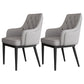 Modern Armrest Backrest Cushion Chair with Metal Legs for Hotel White-Gray 2 Piece Set Clearhalo 'Dining Chairs' 'Dining Tables & Seating' 'dining_chair' 'furn' 'furn_dining_chair' 'Furniture' 'Kitchen & Dining Furniture' 7461909