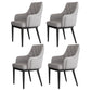 Modern Armrest Backrest Cushion Chair with Metal Legs for Hotel White-Gray 4 Piece Set Clearhalo 'Dining Chairs' 'Dining Tables & Seating' 'dining_chair' 'furn' 'furn_dining_chair' 'Furniture' 'Kitchen & Dining Furniture' 7461910