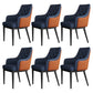 Modern Armrest Backrest Cushion Chair with Metal Legs for Hotel Dark Blue 6 Piece Set Clearhalo 'Dining Chairs' 'Dining Tables & Seating' 'dining_chair' 'furn' 'furn_dining_chair' 'Furniture' 'Kitchen & Dining Furniture' 7461916