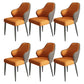Modern Armrest Backrest Cushion Chair with Metal Legs for Hotel Orange 6 Piece Set Clearhalo 'Dining Chairs' 'Dining Tables & Seating' 'dining_chair' 'furn' 'furn_dining_chair' 'Furniture' 'Kitchen & Dining Furniture' 7461921