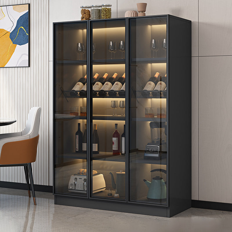 Black Floor Wine Rack Wooden Wine Bottle Rack for Living Room, without Lights