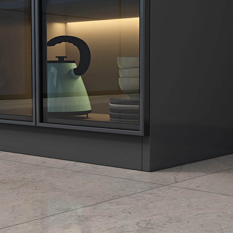 Zwarte vloer wijnrek houten wijnflessen rek voor woonkamer, zonder lichten