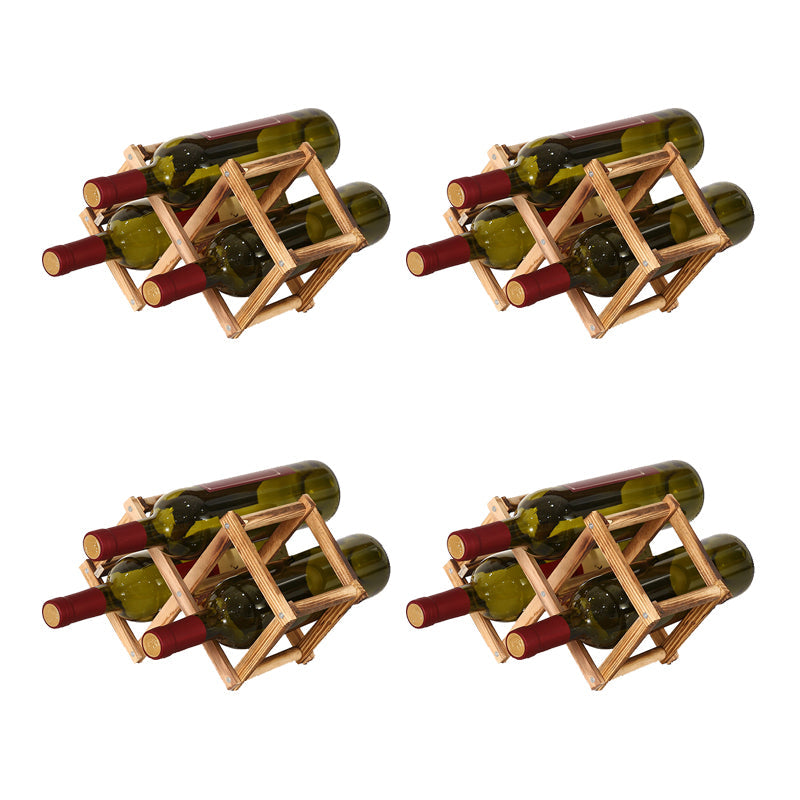 Countertop Bottle Holder Solid Wood Wine Bottle Rack for Living Room