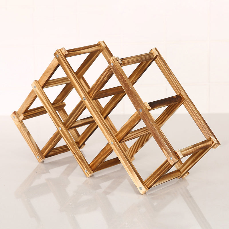 Aanrecht fleshouder massief houten wijnrek voor woonkamer