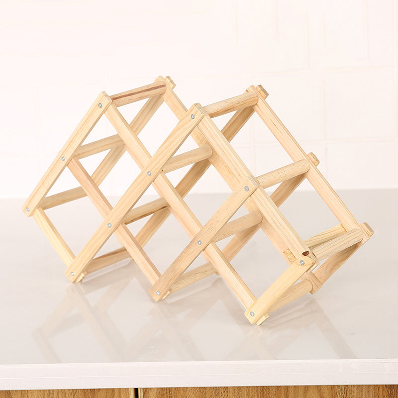 Aanrecht fleshouder massief houten wijnrek voor woonkamer