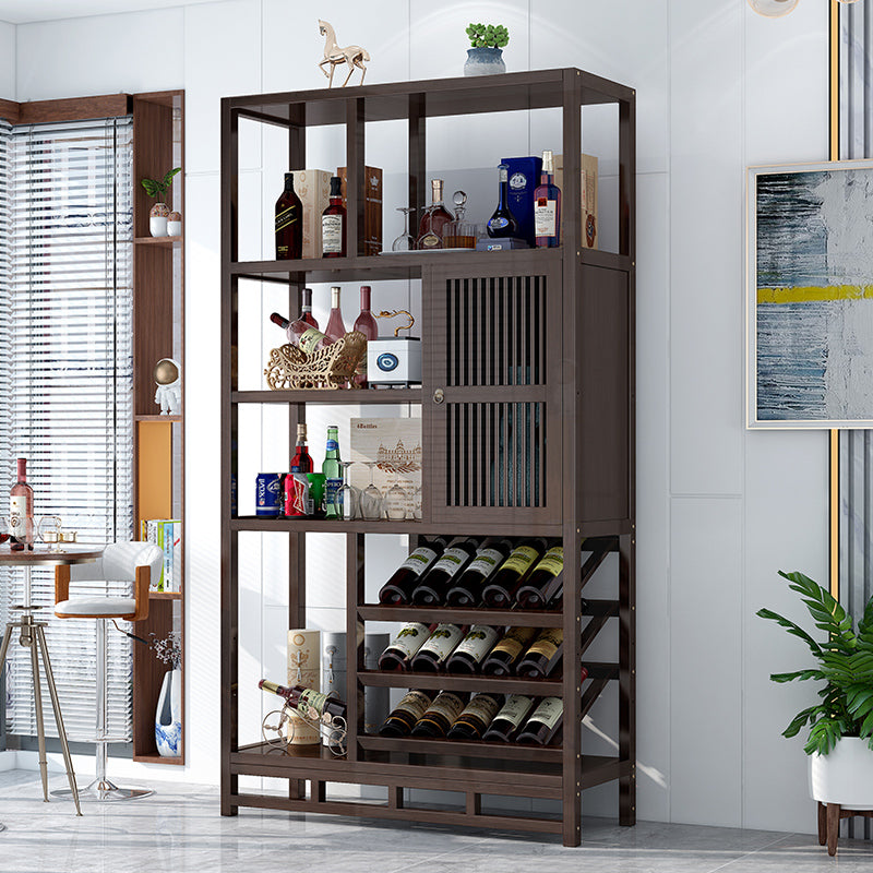 Traditionele bruine wijnrek vloer houtwijnrek voor woonkamer