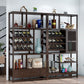 Traditional Brown Wine Rack Floor Wood Wine Bottle Rack for Living Room