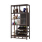 Traditional Brown Wine Rack Floor Wood Wine Bottle Rack for Living Room