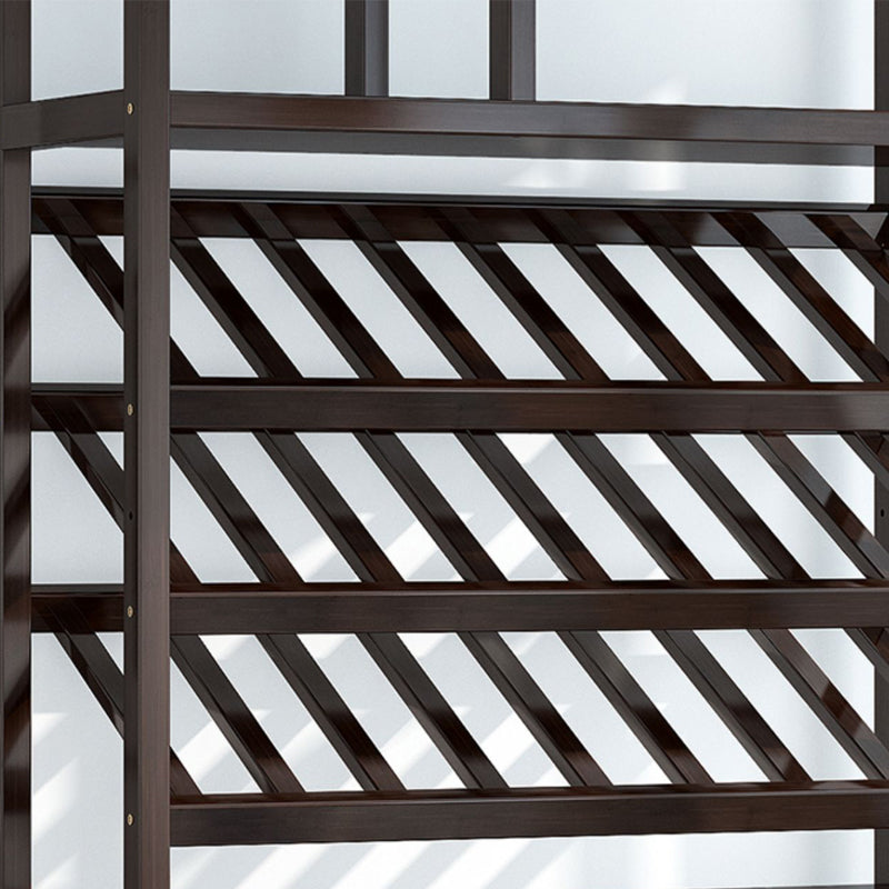 Traditionele bruine wijnrek vloer houtwijnrek voor woonkamer