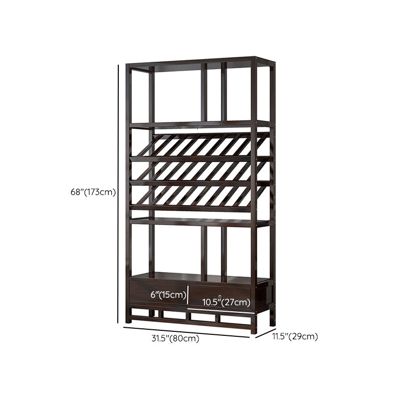 Traditionele bruine wijnrek vloer houtwijnrek voor woonkamer