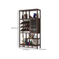 Traditional Brown Wine Rack Floor Wood Wine Bottle Rack for Living Room