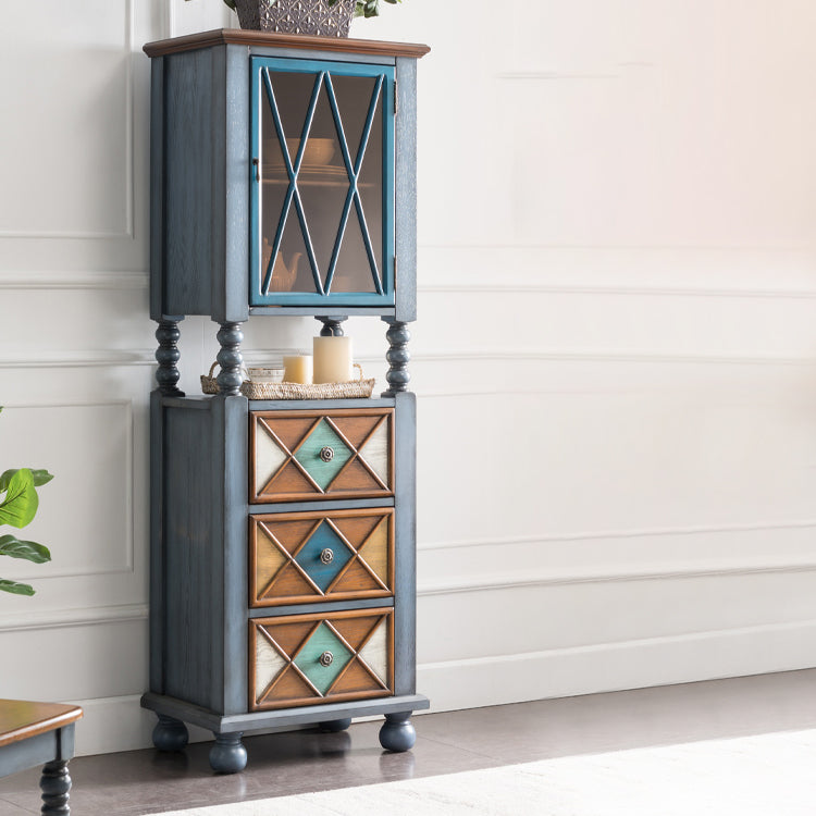 Rustic Floor Wine Rack Solid Wood Wine Bottle Holder for Living Room