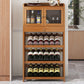 Modern Floor Wine Bottle Rack Wooden Brown Wine Bottle Rack for Home