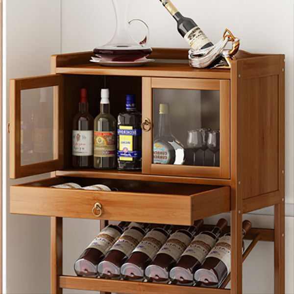 Modern Floor Wine Bottle Rack Wooden Brown Wine Bottle Rack for Home