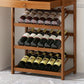 Moderne vloerwijnrek houten bruine wijnflessen rek voor thuis