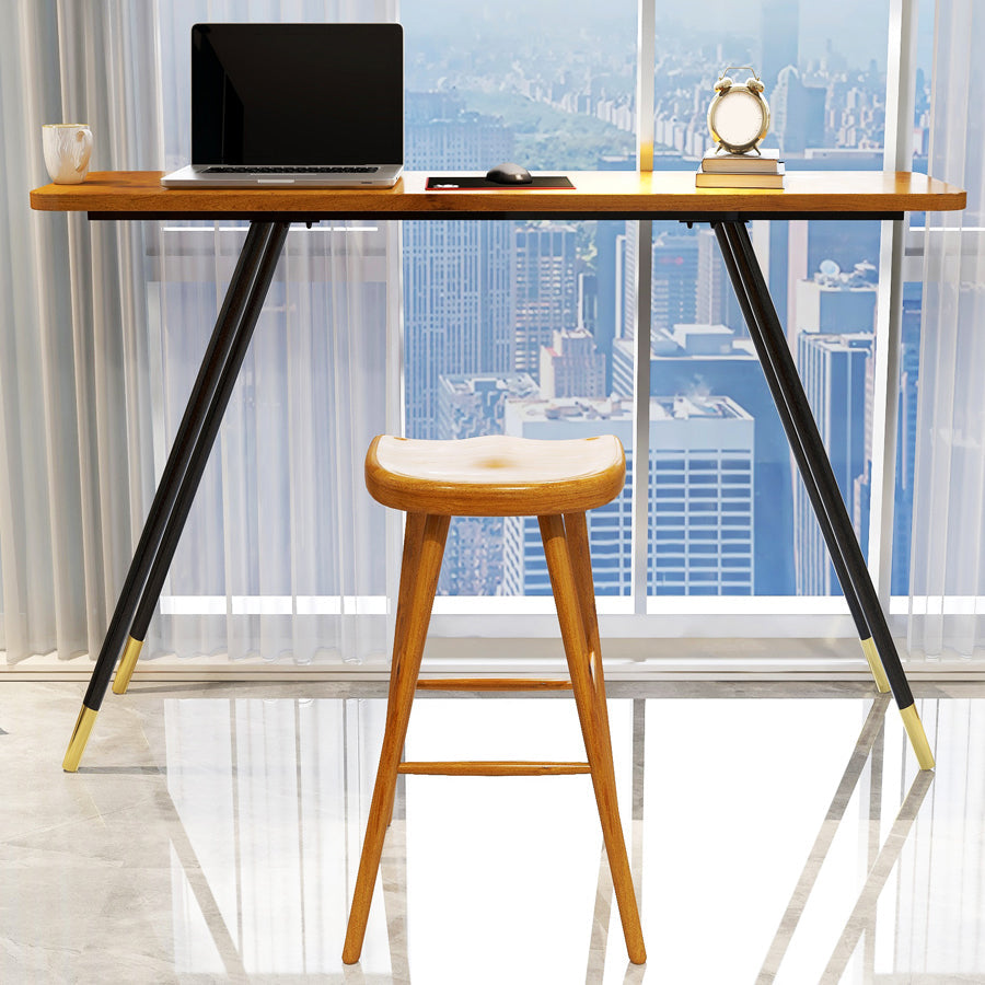 Juego de mesa de bar rectangular Glam, juego de mesa de bar de madera marrón de 1/2 piezas