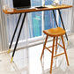 Juego de mesa de bar rectangular Glam, juego de mesa de bar de madera marrón de 1/2 piezas
