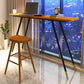 Juego de mesa de bar rectangular Glam, juego de mesa de bar de madera marrón de 1/2 piezas