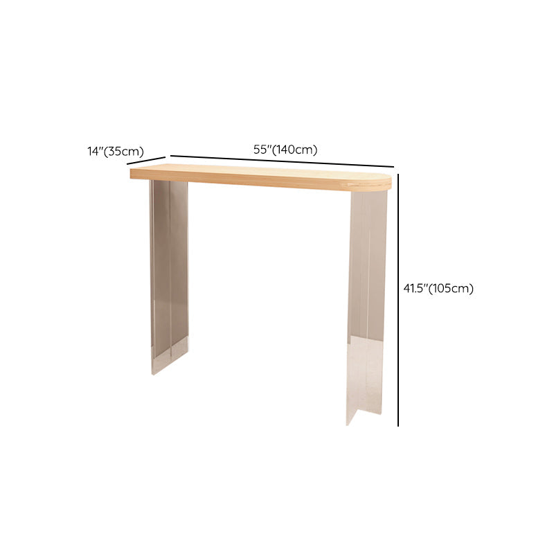 Modern Style Bar Table Set 1/2 Pcs Wooden Top Acrylic Base Bar Table Set Clearhalo 'Bar Furniture' 'furn' 'furn_home_bar_bar_sets' 'Furniture' 'Home Bars & Bar Sets' 'home_bar_bar_sets' 'Kitchen & Dining Furniture' 7462230
