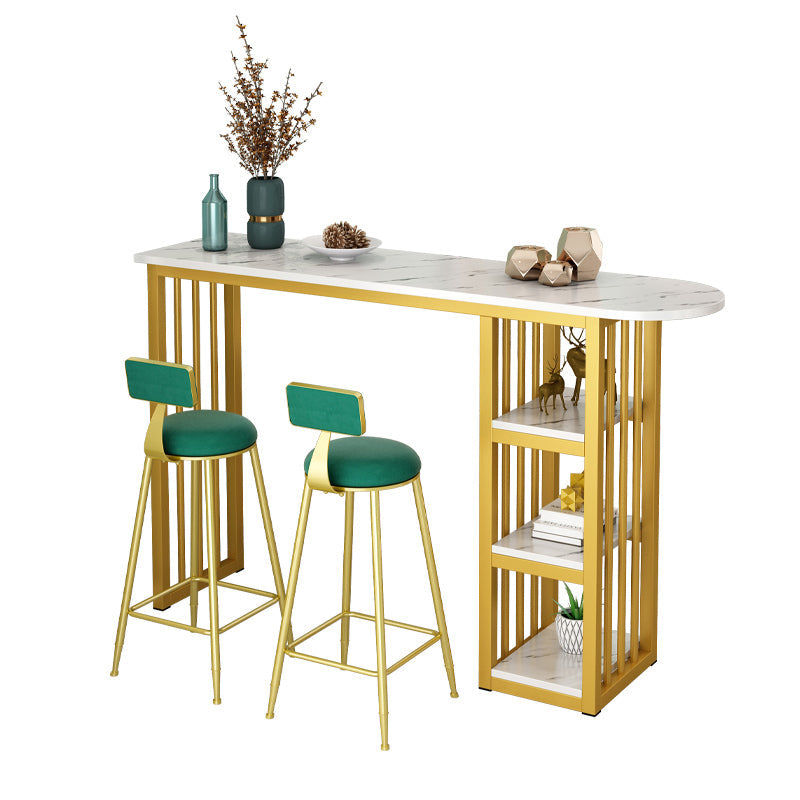 Glam Style Bar Table Set 2/3 Pcs Gold Frame Bar Table Set for Living Room Clearhalo 'Bar Furniture' 'furn' 'furn_home_bar_bar_sets' 'Furniture' 'Home Bars & Bar Sets' 'home_bar_bar_sets' 'Kitchen & Dining Furniture' 7462260