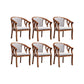 Indoor Dining Arm Chair Solid Wood Frame Dining Chair in Brown