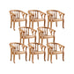 Indoor Dining Arm Chair Solid Wood Frame Dining Chair in Brown