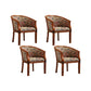 Indoor Dining Arm Chair Solid Wood Frame Dining Chair in Brown