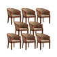 Indoor Dining Arm Chair Solid Wood Frame Dining Chair in Brown