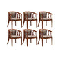Indoor Dining Arm Chair Solid Wood Frame Dining Chair in Brown