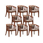 Indoor Dining Arm Chair Solid Wood Frame Dining Chair in Brown