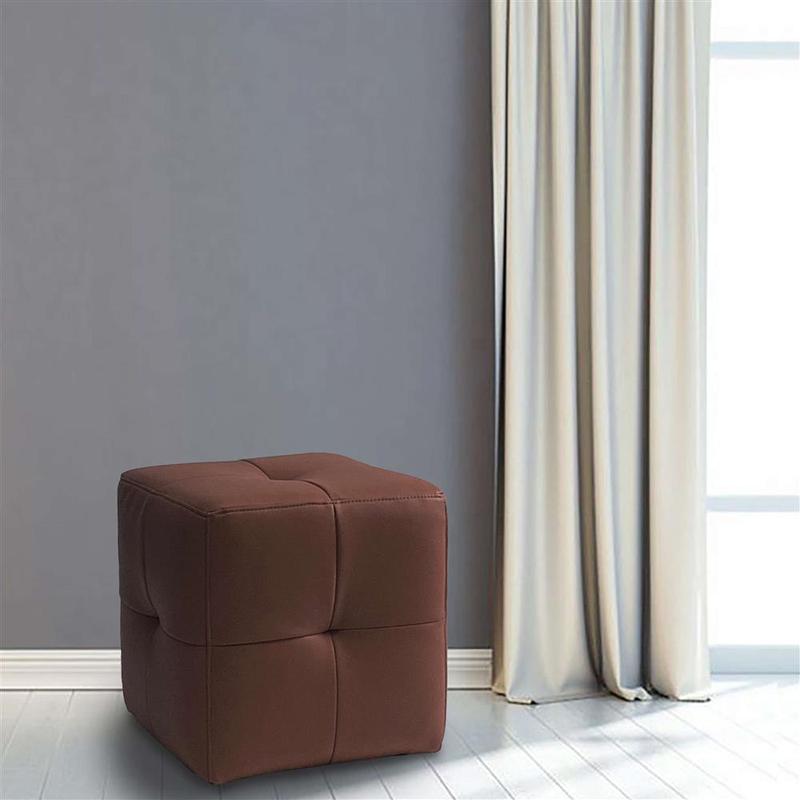 Pocali quadrati moderni sgabelli in pelle autentica, 16,38 "H