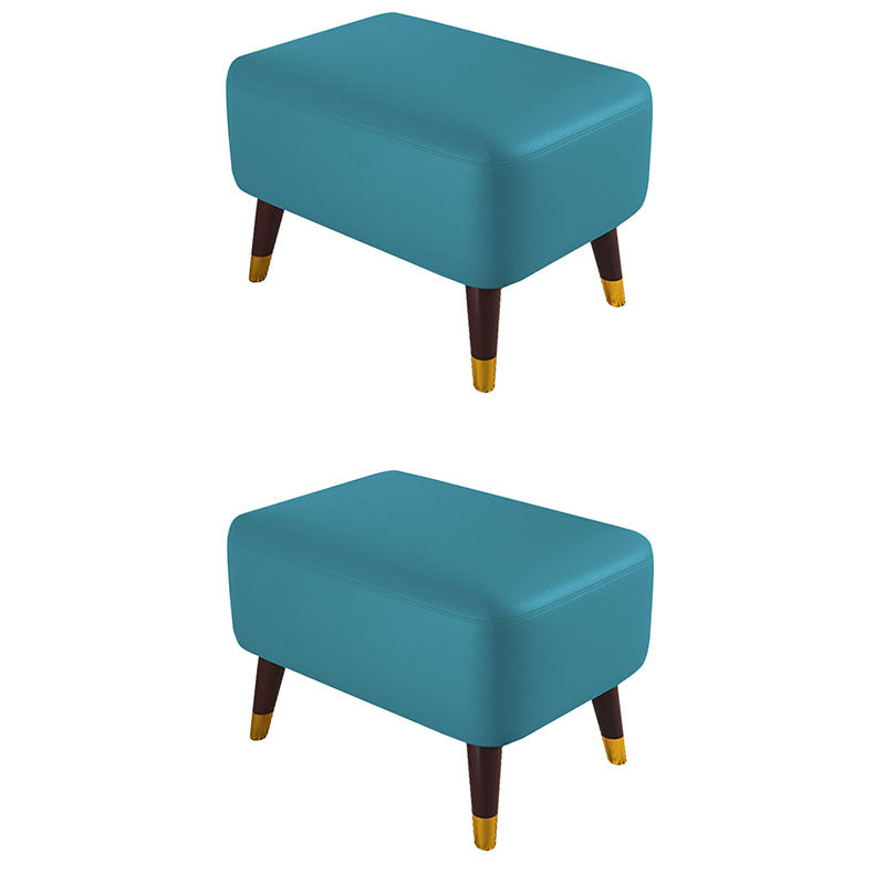 Rechteck Fußschemel mit echtem Leder Fußhocker, 14,82 Zoll Höhe