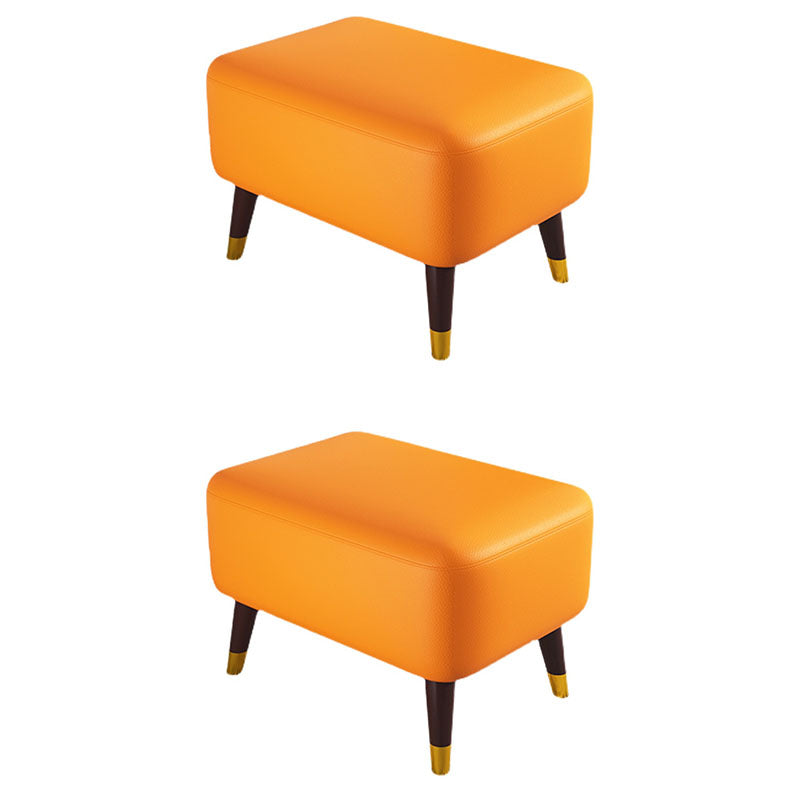 Rechteck Fußschemel mit echtem Leder Fußhocker, 14,82 Zoll Höhe