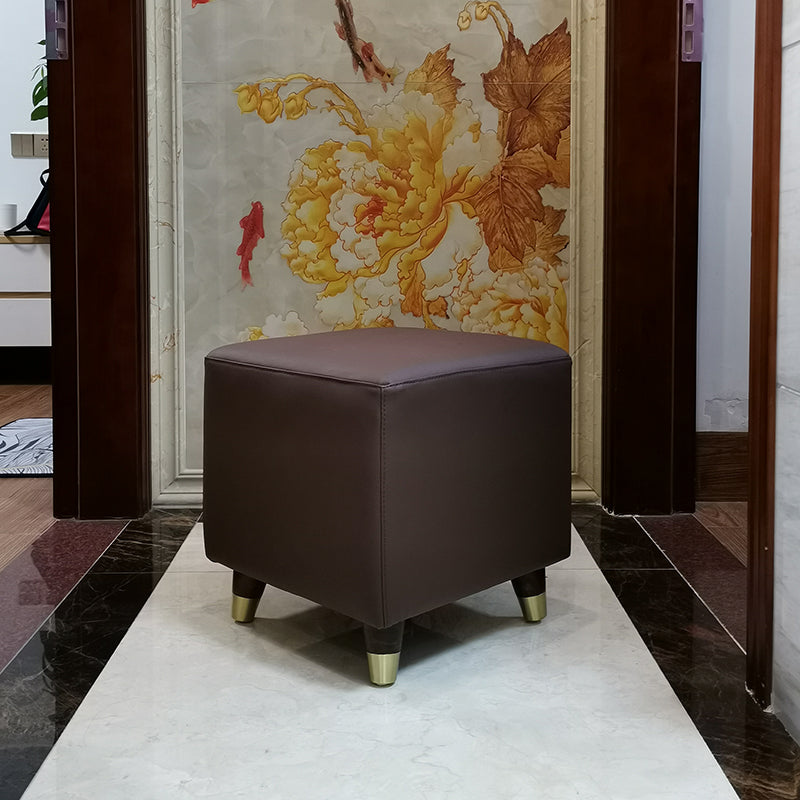 Contemporary Square Ottoman Leather Foot Stool with Legs for Home Coffee 1 Piece Clearhalo 'furn' 'furn_ottomans_poufs' 'Furniture' 'Living Room Furniture' 'Ottomans & Poufs' 'ottomans_poufs' 7468612
