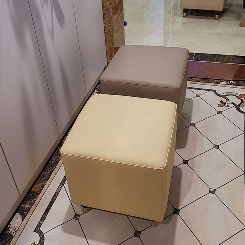 Contemporary Square Ottoman Leather Foot Stool with Legs for Home Clearhalo 'furn' 'furn_ottomans_poufs' 'Furniture' 'Living Room Furniture' 'Ottomans & Poufs' 'ottomans_poufs' 7468615