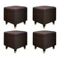 Contemporary Square Ottoman Leather Foot Stool with Legs for Home Coffee 4 Piece Set Clearhalo 'furn' 'furn_ottomans_poufs' 'Furniture' 'Living Room Furniture' 'Ottomans & Poufs' 'ottomans_poufs' 7468616
