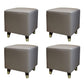 Contemporary Square Ottoman Leather Foot Stool with Legs for Home Light Gray 4 Piece Set Clearhalo 'furn' 'furn_ottomans_poufs' 'Furniture' 'Living Room Furniture' 'Ottomans & Poufs' 'ottomans_poufs' 7468627