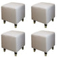 Contemporary Square Ottoman Leather Foot Stool with Legs for Home White 4 Piece Set Clearhalo 'furn' 'furn_ottomans_poufs' 'Furniture' 'Living Room Furniture' 'Ottomans & Poufs' 'ottomans_poufs' 7468632
