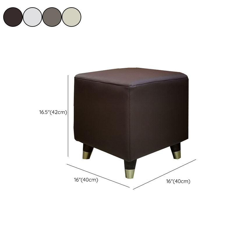 Contemporary Square Ottoman Leather Foot Stool with Legs for Home Clearhalo 'furn' 'furn_ottomans_poufs' 'Furniture' 'Living Room Furniture' 'Ottomans & Poufs' 'ottomans_poufs' 7468633