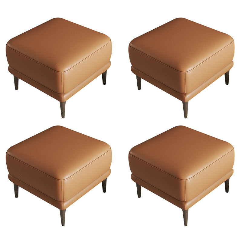 Moderne Quadratmeter große Lederfußhocker, 16,38 Zoll Höhe