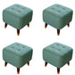 Square Footstools Modern Genuine Leather Foot Stool , 15.6" H Lake Blue 4 Piece Set Clearhalo 'furn' 'furn_ottomans_poufs' 'Furniture' 'Living Room Furniture' 'Ottomans & Poufs' 'ottomans_poufs' 7468684