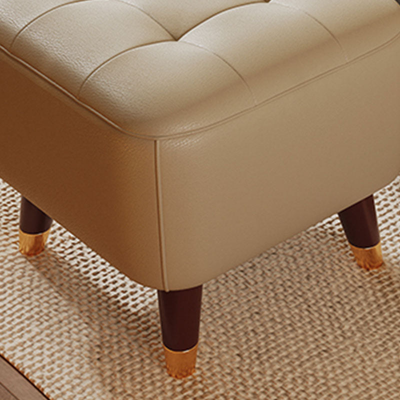Square Footstools Modern Genuine Leather Foot Stool , 15.6" H Clearhalo 'furn' 'furn_ottomans_poufs' 'Furniture' 'Living Room Furniture' 'Ottomans & Poufs' 'ottomans_poufs' 7468692