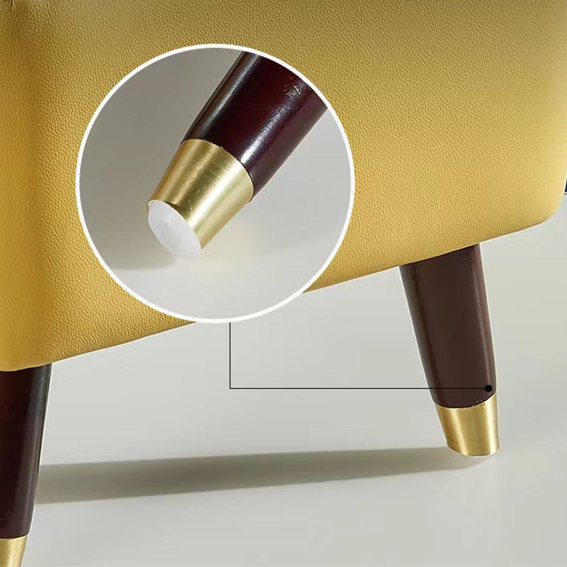 Square Footstools Modern Genuine Leather Foot Stool , 15.6" H Clearhalo 'furn' 'furn_ottomans_poufs' 'Furniture' 'Living Room Furniture' 'Ottomans & Poufs' 'ottomans_poufs' 7468694