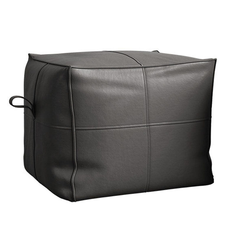 Contemporary Home Square Ottoman Leather Foot Stool without Legs Dark Gray 1 Piece Clearhalo 'furn' 'furn_ottomans_poufs' 'Furniture' 'Living Room Furniture' 'Ottomans & Poufs' 'ottomans_poufs' 7468707