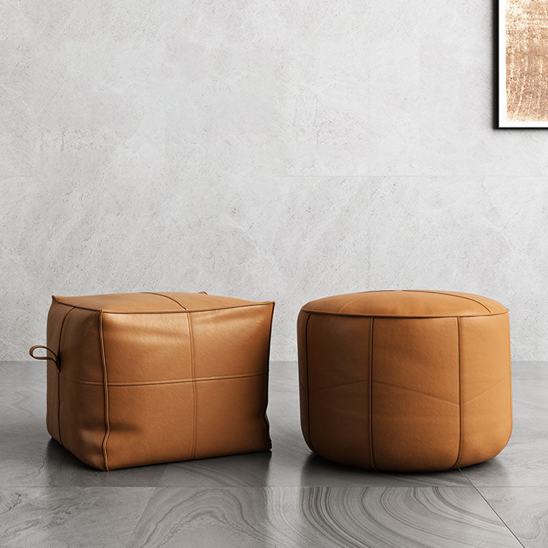 Contemporary Home Square Ottoman Leather Foot Stool without Legs Clearhalo 'furn' 'furn_ottomans_poufs' 'Furniture' 'Living Room Furniture' 'Ottomans & Poufs' 'ottomans_poufs' 7468711