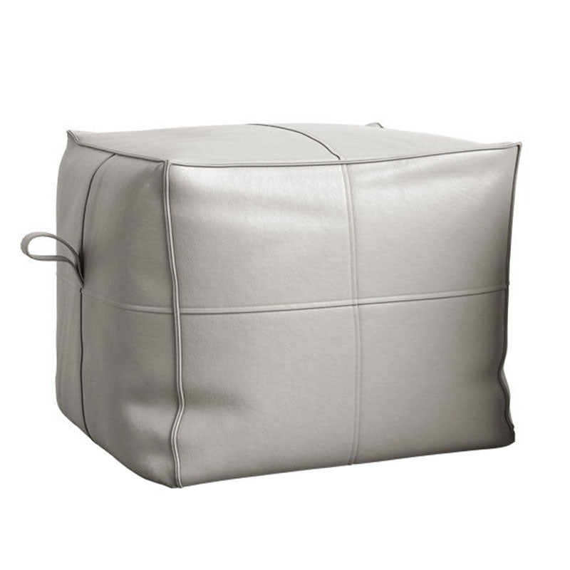 Contemporary Home Square Ottoman Leather Foot Stool without Legs Beige 1 Piece Clearhalo 'furn' 'furn_ottomans_poufs' 'Furniture' 'Living Room Furniture' 'Ottomans & Poufs' 'ottomans_poufs' 7468712